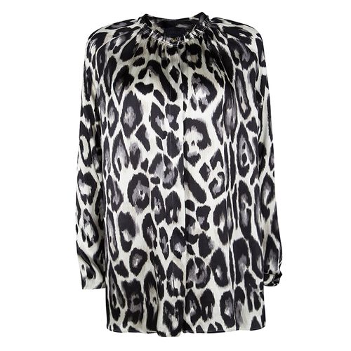 Lanvin Multicolor Leopard Print Long Sleeve Silk Blouse S - Lanvin - Modalova