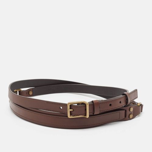 Lanvin Dark Brown Leather Double Waist Buckle Belt - Lanvin - Modalova