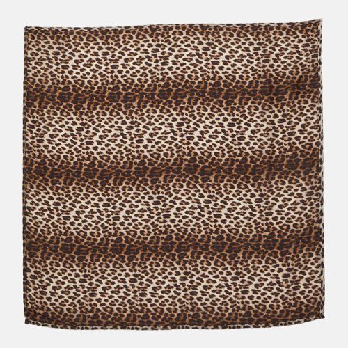 Lanvin Brown Animal Print Satin Square Scarf - Lanvin - Modalova