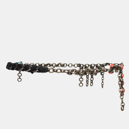 Lanvin Crystal Plastic Fabric Two Tone Gold Chain Belt - Lanvin - Modalova