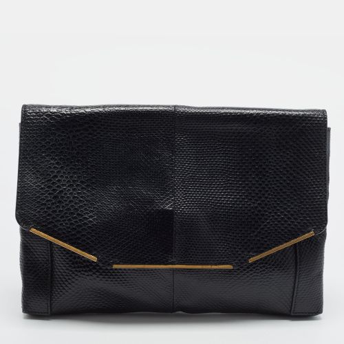 Lanvin Black Lizard Envelope Clutch - Lanvin - Modalova