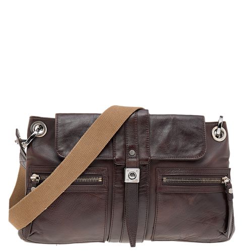 Lanvin Dark Brown Leather Flap Shoulder Bag - Lanvin - Modalova