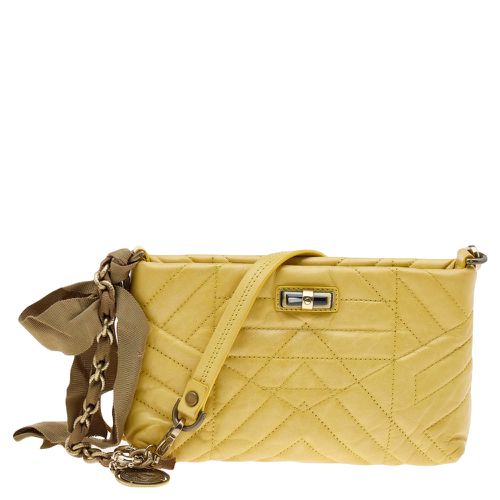 Lanvin Yellow Quilted Leather Happy Pocket Crossbody Bag - Lanvin - Modalova