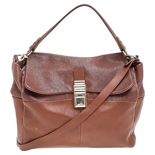 Lanvin Brown Leather Flap Shoulder Bag - Lanvin - Modalova