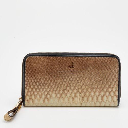 Lanvin Beige Python Zip Around Wallet - Lanvin - Modalova