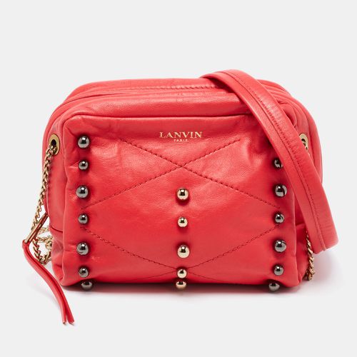 Lanvin Coral Red Leather Sugar Studded Shoulder Bag - Lanvin - Modalova