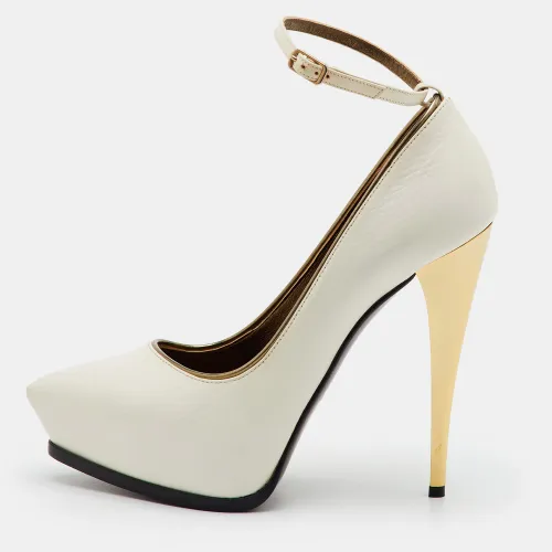 Size 39 Off Leather Pointed-Toe Ankle-Strap Pumps - Lanvin - Modalova