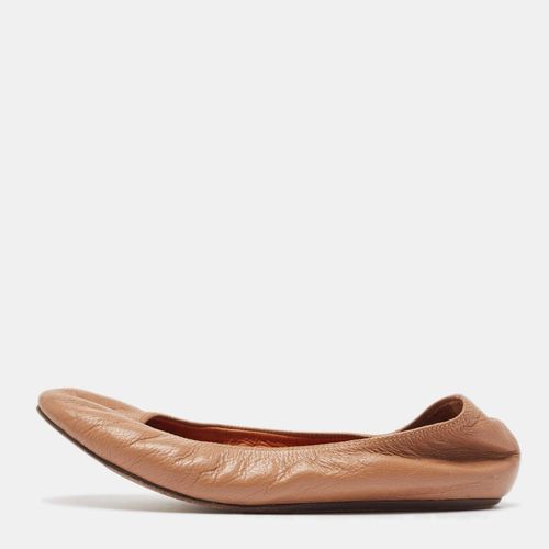 Lanvin Beige Leather Scrunch Ballet Flats Size 38 - Lanvin - Modalova