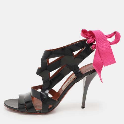 Lanvin Black Patent Leather Strappy Sandals Size 40 - Lanvin - Modalova