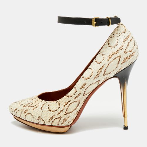 Size 38 Snakeskin Leather Ankle Strap Pumps - Lanvin - Modalova