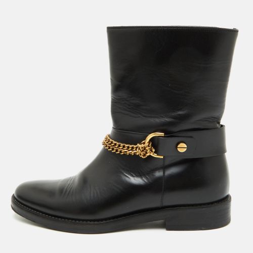 Size 38 Leather Chain Link Ankle Length Boots - Lanvin - Modalova