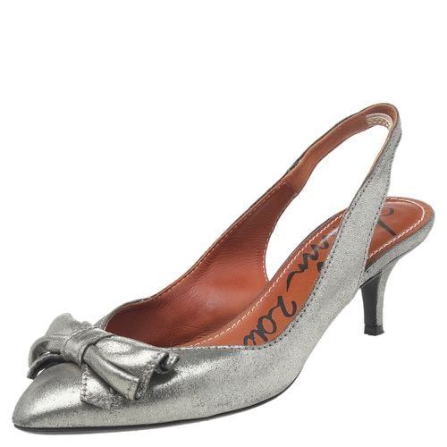 Lanvin Metallic Grey Fabric Bow Sandals Size 36 - Lanvin - Modalova