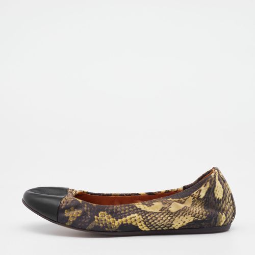 Lanvin Multicolor Printed Fabric and Leather Scrunch Ballet Flats Size 38 - Lanvin - Modalova