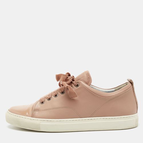 Lanvin Dusty Pink Leather and Patent Cap Toe Low-Top Sneakers Size 40 - Lanvin - Modalova