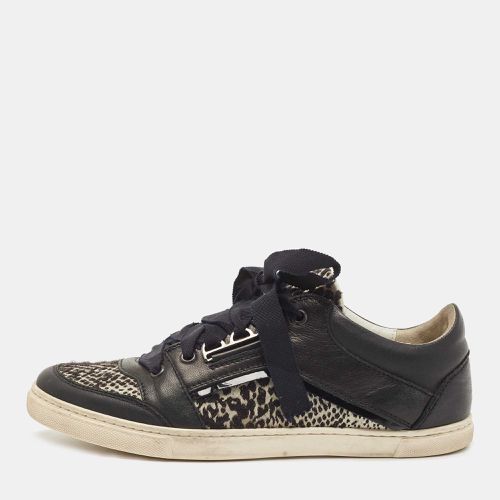 Leather and Fabric Low Top Sneakers Size 38 - Lanvin - Modalova