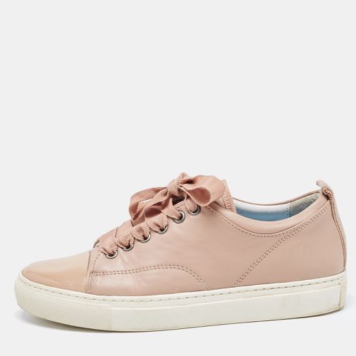 Lanvin Dusty Pink Leather and Patent Cap Toe Low Top Sneakers Size 36 - Lanvin - Modalova