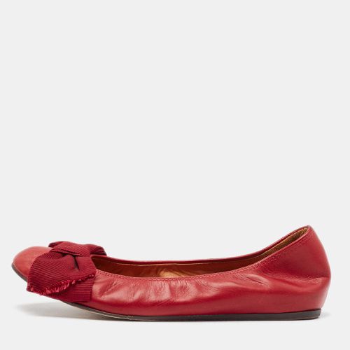 Leather Bow Ballet Flats Size 38 - Lanvin - Modalova