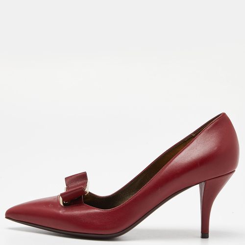 Lanvin Red Leather Bow Pointed Toe Pumps Size 39 - Lanvin - Modalova