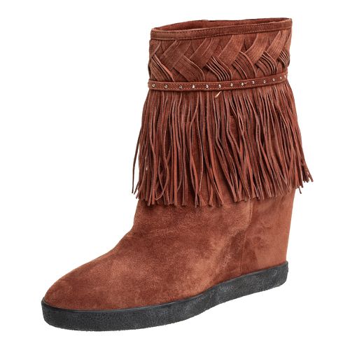 Le Silla Brown Suede Fringe Ankle Boots Size 37 - Le Silla - Modalova