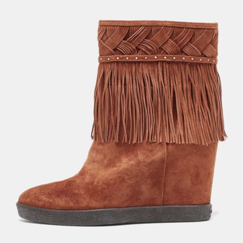 Le Silla Brown Suede Fringe Ankle Boots Size 37.5 - Le Silla - Modalova