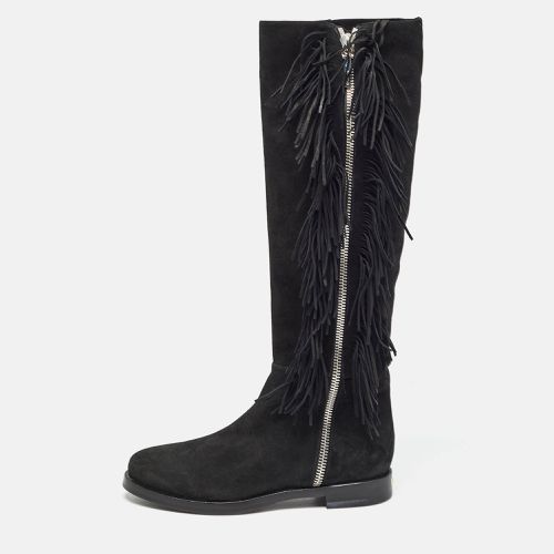 Le Silla Black Suede Fringe Detail Knee Length Boots Size 37.5 - Le Silla - Modalova