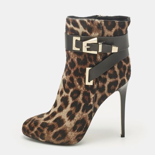Le Silla Brown/Black Calf Hair and Leather Ankle Booties Size 38.5 - Le Silla - Modalova