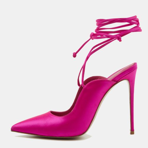 Le Silla Pink Satin Ivy 130mm Ankle Wrap Pumps Size 40 - Le Silla - Modalova