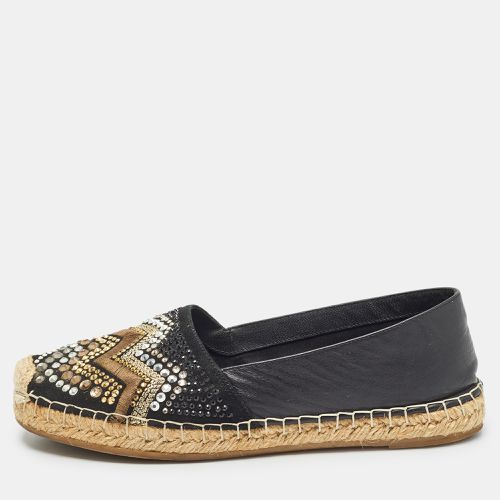 Le Silla Black Leather and Embellished Suede Espadrille Flats Size 37 - Le Silla - Modalova