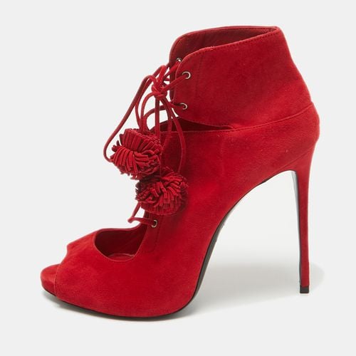 Le Silla Red Suede Lace Up Ankle Length Boots Size 40 - Le Silla - Modalova