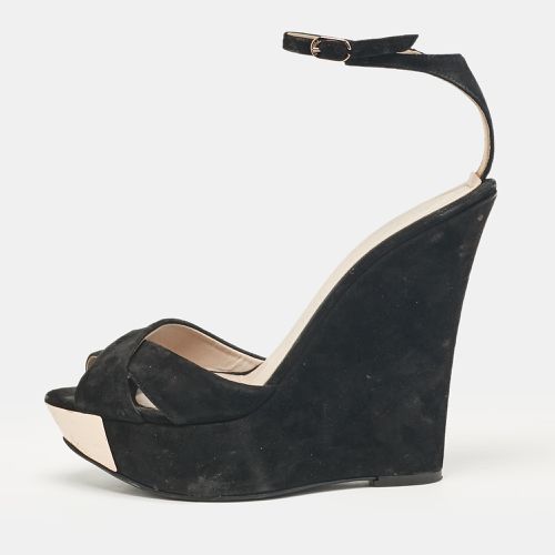 Le Silla Black Suede Wedge Ankle Wrap Sandals Size 40 - Le Silla - Modalova