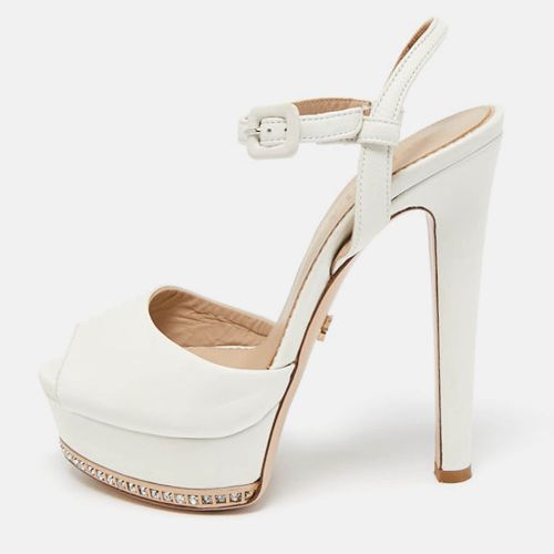 Leather Crystal Platform Ankle Strap Sandals Size 37.5 - Le Silla - Modalova