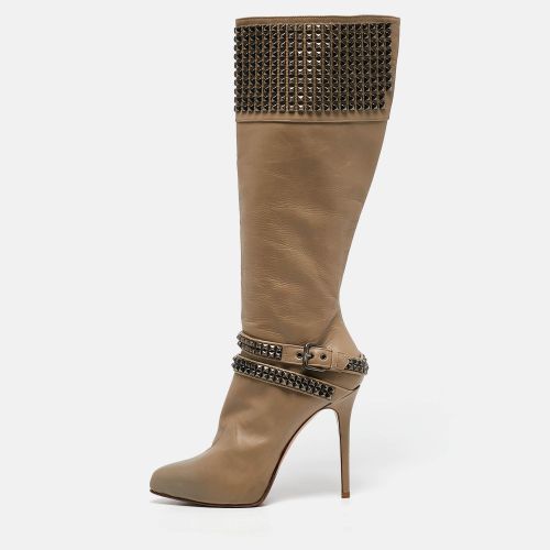 Le Silla Beige Leather Studded Platform Knee Length Boots Size 37 - Le Silla - Modalova