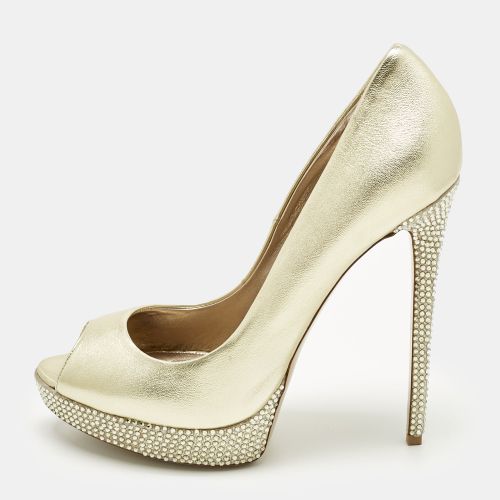 Le Silla Gold Leather Crystal Embellished Platform Pumps Size 41 - Le Silla - Modalova