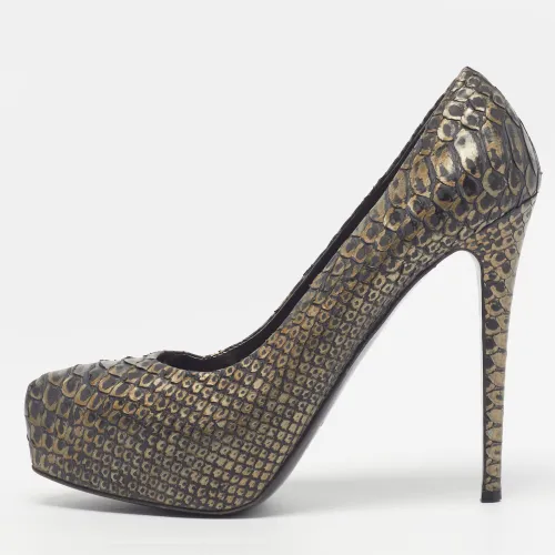 Size 39 /Black Python Leather Platform Pumps - Le Silla - Modalova
