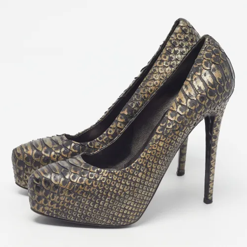 Size 39 /Black Python Leather Platform Pumps - Le Silla - Modalova