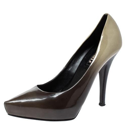 Le Silla Green/Cream Ombre Patent Leather Platform Pumps Size 37.5 - Le Silla - Modalova