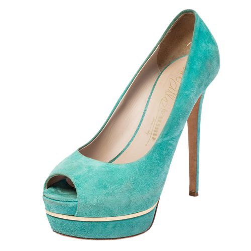 Le Silla Green Suede Peep Toe Platform Pumps Size 40 - Le Silla - Modalova