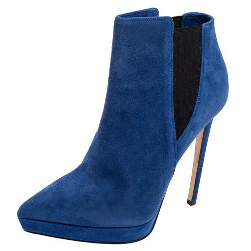 Le Silla Blue/Black Suede Elastic Band Ankle Boots Size 38 - Le Silla - Modalova