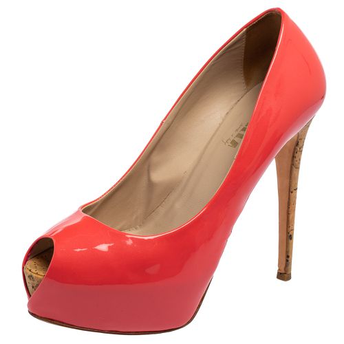 Le Silla Watermelon Pink Patent Leather Peep-Toe Platform Pumps Size 37.5 - Le Silla - Modalova