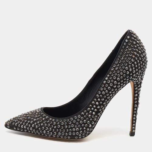 Le Silla Black Leather Crystal Embellished Pointed Toe Pumps Size 38 - Le Silla - Modalova