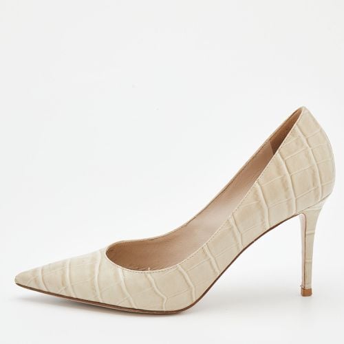 Le Silla Off-White Croc Embossed Leather Eva Pointed Toe Pumps Size 36 - Le Silla - Modalova