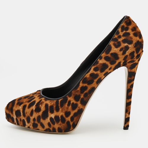 Le Silla Brown Leopard Print Calf Hair Platform Pumps Size 38 - Le Silla - Modalova