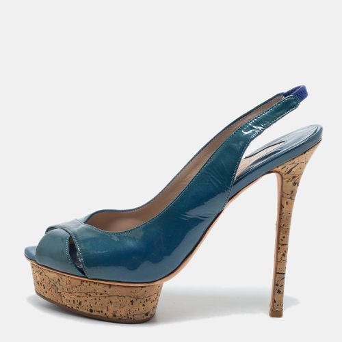 Le Silla Blue Patent Leather Slingback Sandals Size 41 - Le Silla - Modalova