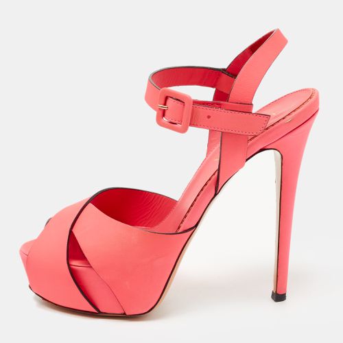 Le Silla Neon Pink Leather Platform Ankle Strap Sandals Size 37.5 - Le Silla - Modalova