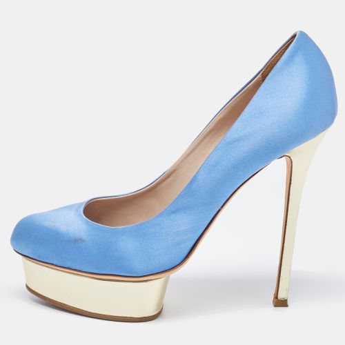 Le Silla Blue Satin Platform Pumps Size 39.5 - Le Silla - Modalova