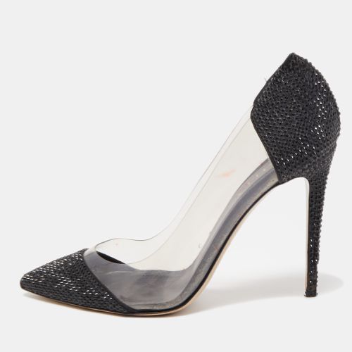 Le Silla Black Crystal Embellished Leather and PVC Pointed Toe Pumps Size 40 - Le Silla - Modalova