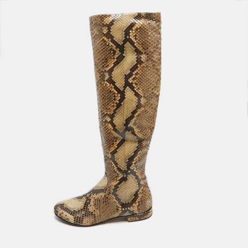 Le Silla Beige/Brown Python Knee Length Boots Size 37 - Le Silla - Modalova