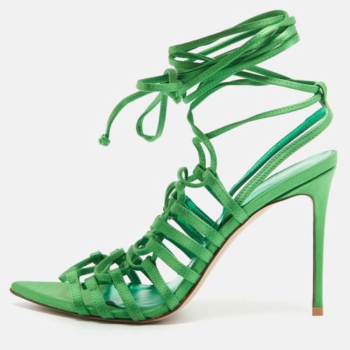 Le Silla Green Satin Lace Up Ankle Wrap Sandals Size 36.5 - Le Silla - Modalova