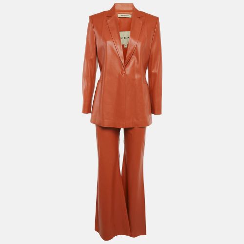 LILI BLANC Burnt Orange Faux Leather Pants Suit M - Lili Blanc - Modalova