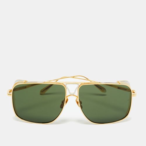 Linda Farrow Green/Gold Tone 8805 Enzo Oversized Sunglasses - Linda Farrow - Modalova